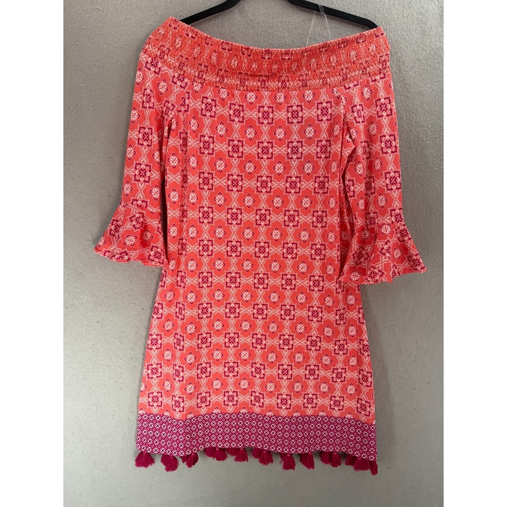 Cabana Life Dress Womens Small Coral Off The Shoulder UPF 50 Resort Vacation NWT